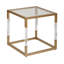 Table d'appoint Turrell en métal avec plateau en verre et pieds en acrylique
