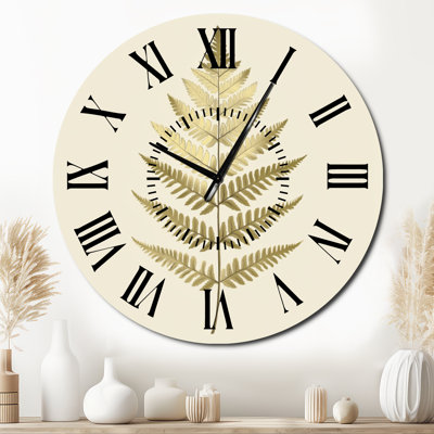 Fougère de l'herbier victorien - horloge murale botanique en métal