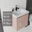 Ensemble de meuble-lavabo mural avec lavabo en céramique et portes à fermeture en douceur pour espaces compacts-133668307