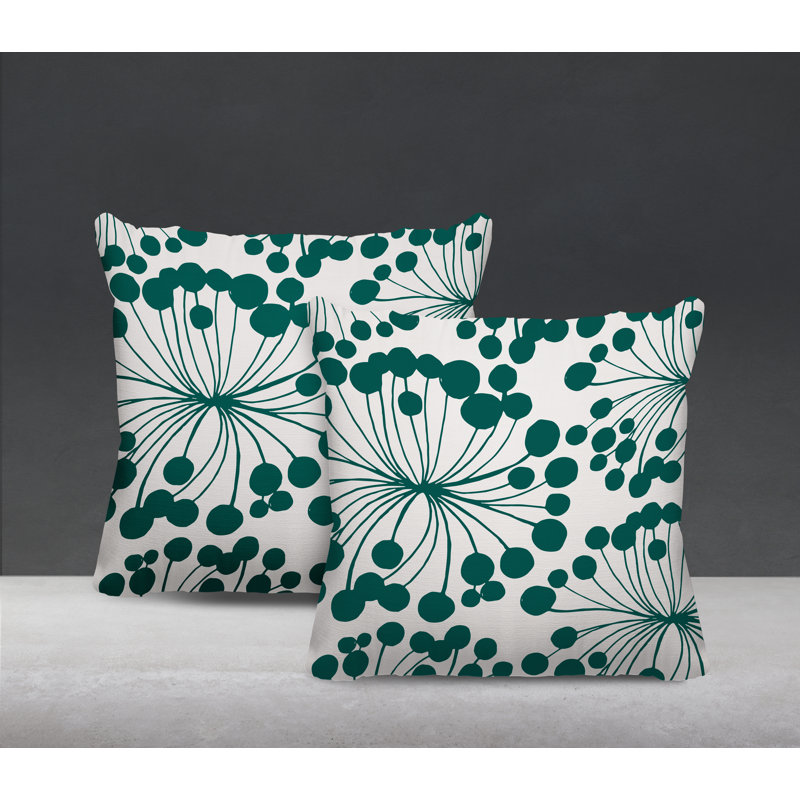 Housse et insert de coussin décoratif intérieur / extérieur en mélange de polyester, L 17 po x H 17 po, Émeraude