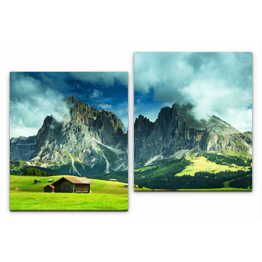 2-tlg. Leinwandbilder-Set Schöne Feldlandschaft