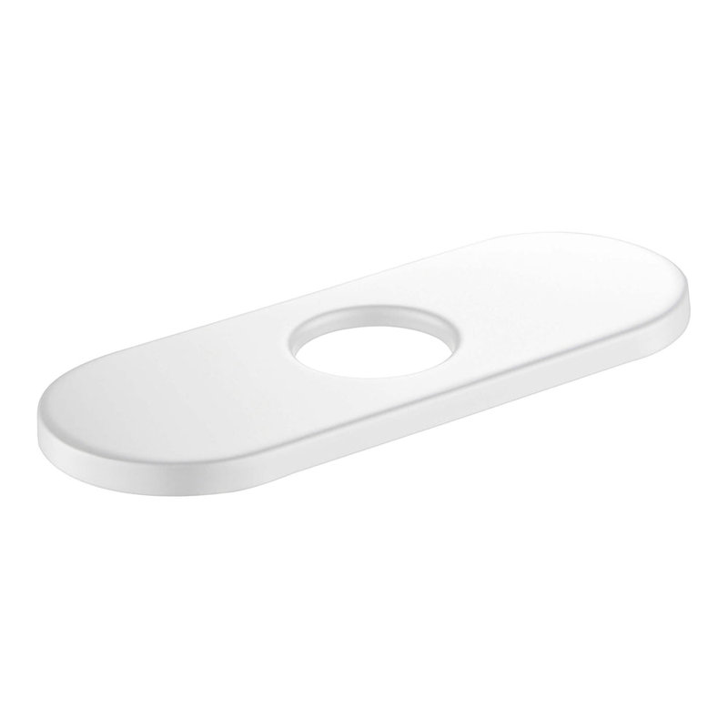 Couvercle de trou de robinet de salle de bain 6 po, Blanc mat