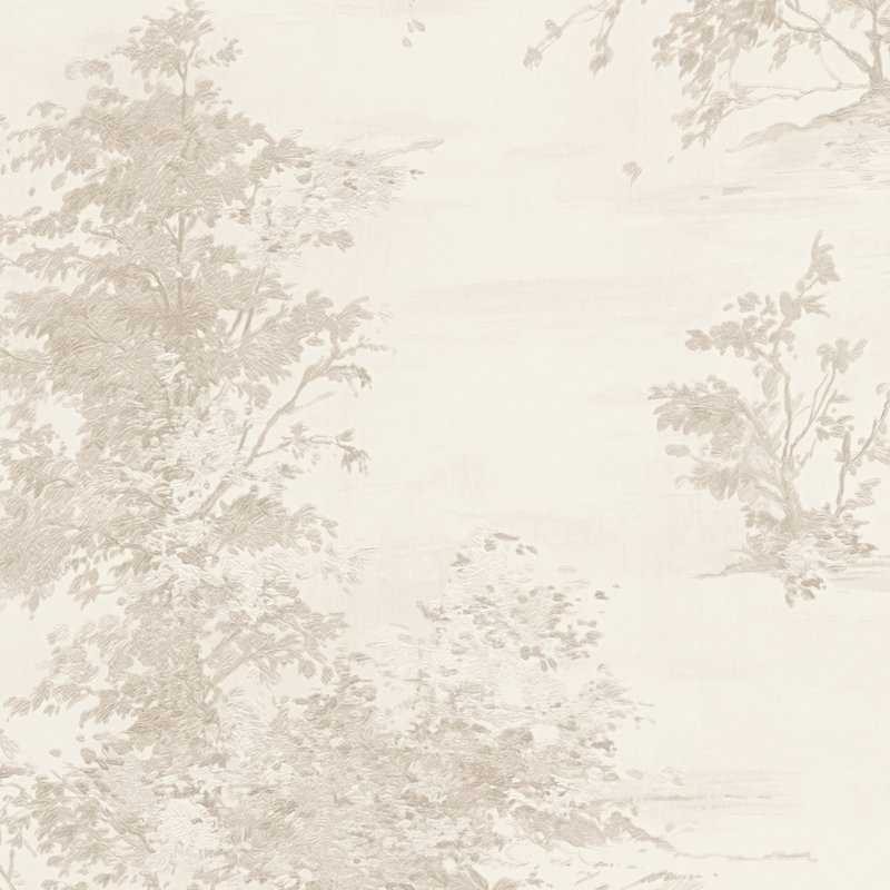 Grau 10.05m x 53cm Matte Wallpaper Roll, Beige/Cream/Pink