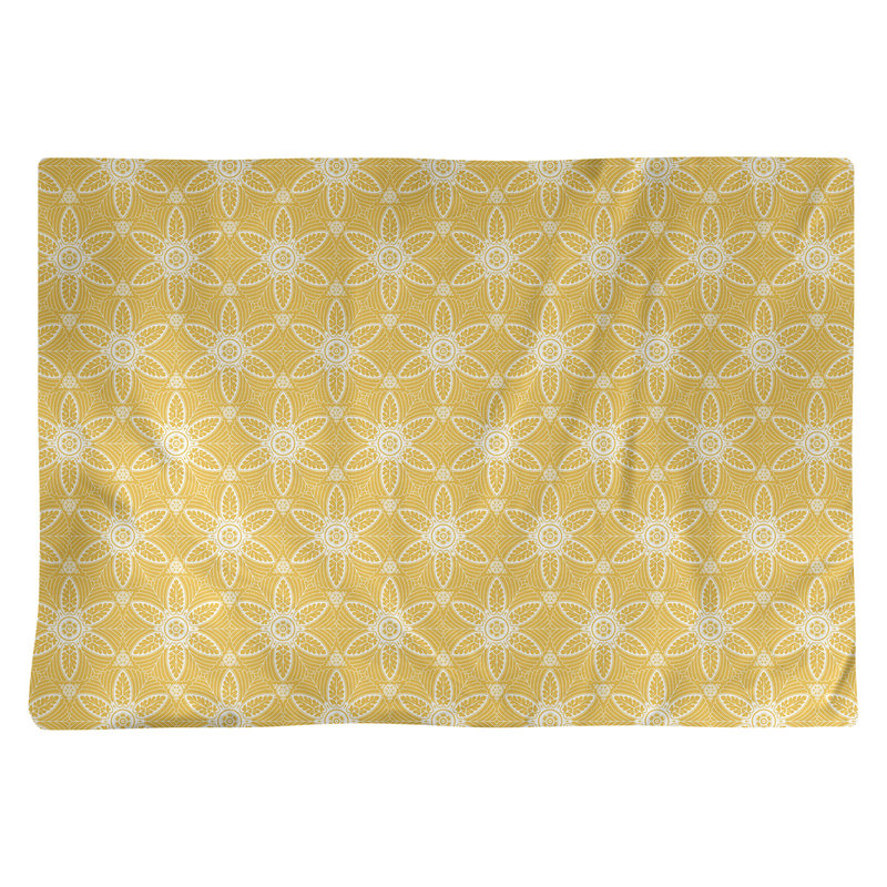 Napperon en coton 18 po classique Circles, Jaune
