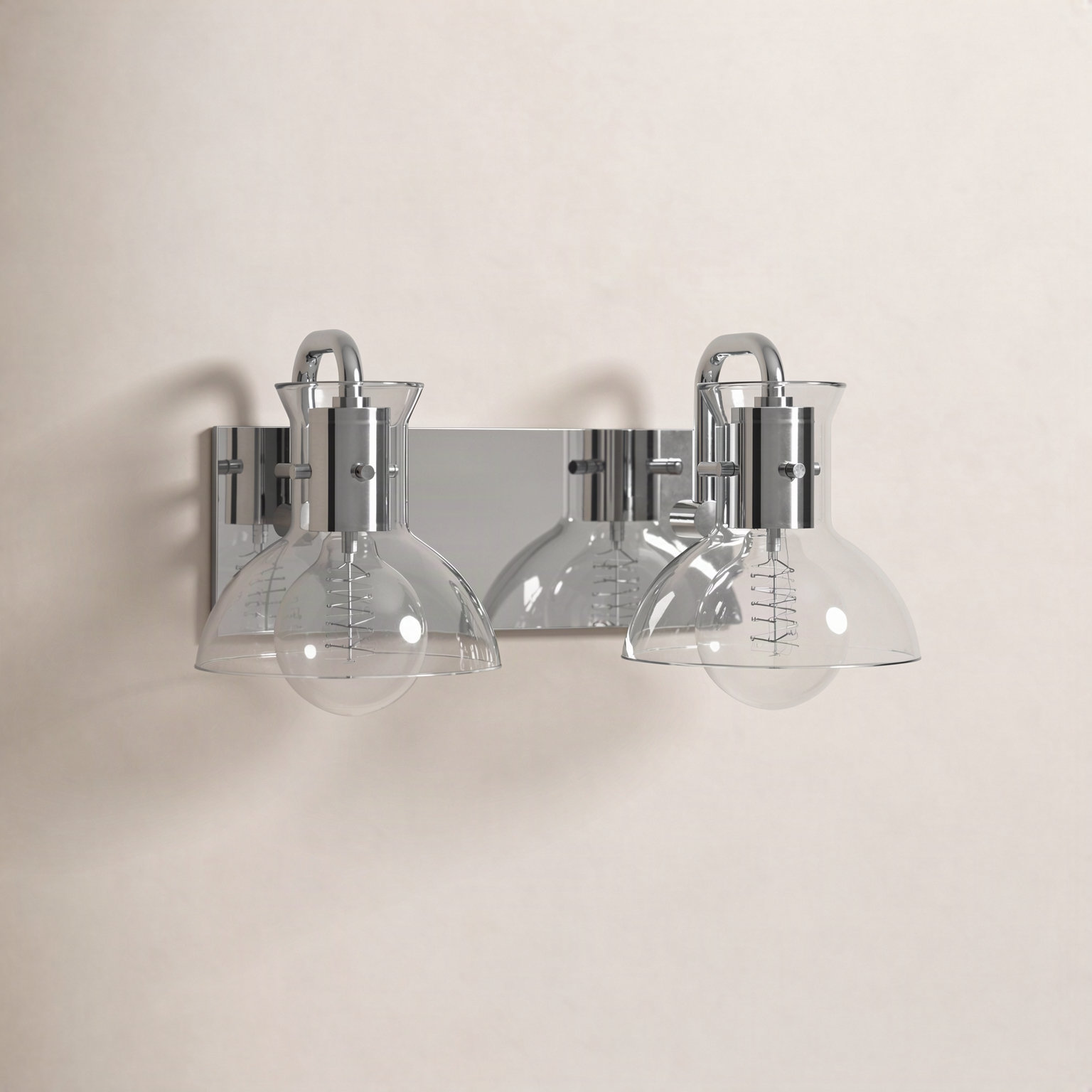 Luke 2 Light Vanity Light, Polished Nickel