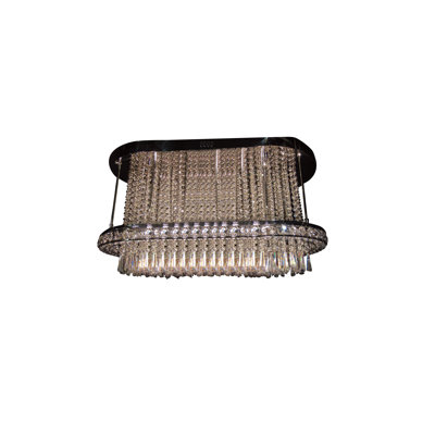 Lustre 31 lumières en chrome avec cristaux transparents