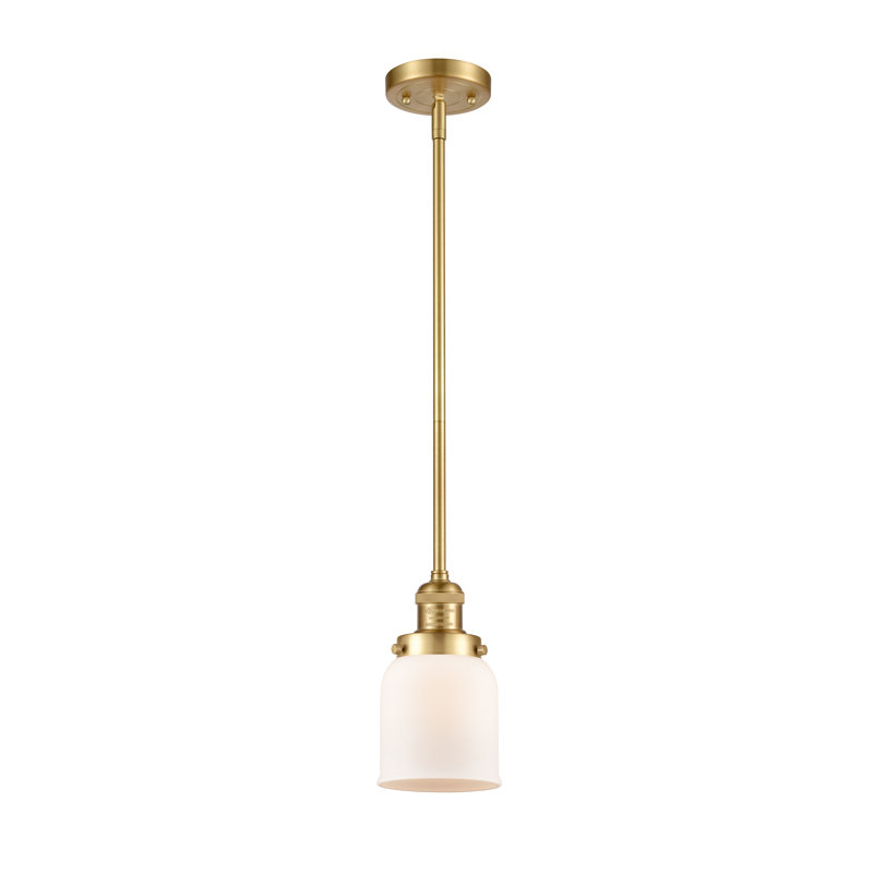 Hardison 1 - Light Single Pendant, Matte White Cased, Satin Gold