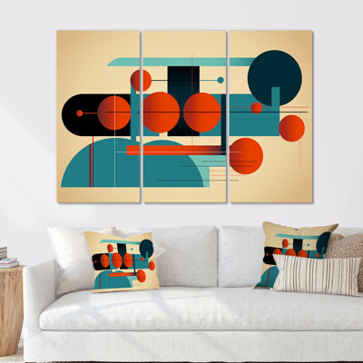 Ensemble de décorations murales géométriques circulaires d'équilibre rétro - Mid-Century