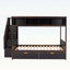 Lit superposé simple au-dessus de double avec tablettes, escalier de rangement et tiroirs pour maximiser l'espace et la sécurité-133490485