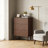 Modern Fluted 3-Drawer Nightstand – Curved Tambour Design Bedside Table with Storage, MDF Wood End Table-1941706712