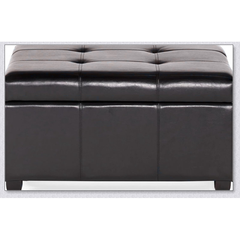 Repose-pieds rectangulaire capitonné en cuir