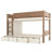 Beige Natural Twin over Twin Bunk Bed with Wardrobe, Wood Storage Space Saver-1922282250