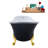 63" Streamline Clawfoot Soaking Acrylic Bathtub With Drain, Clawfeet, and Bamboo Tray-66367528-66367534