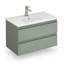 Meuble-lavabo mural flottant simple 32 po avec lavabo vert
