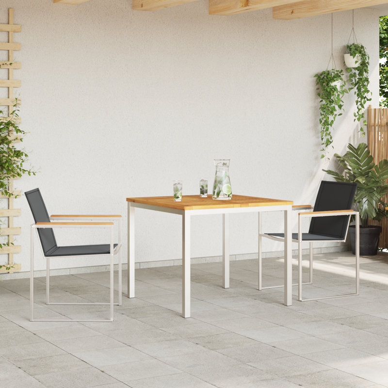 3 Piece Garden Dining Set Solid Wood Teak