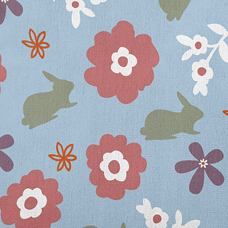 Floral Reversible Throw Pillow, Blue