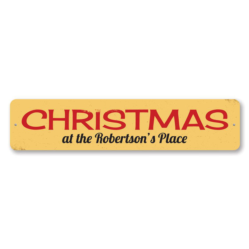 Plaque de Noël en aluminium personnalisée, H 4 po x l 18 po x P 0,04 po