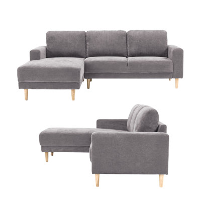 2-Piece 84" Upholstered L Shape Sectional Sofa