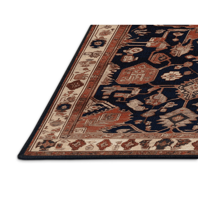Tapis brun turc lavable à la machine, Rectangle 7 pi x 9 pi