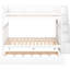 Lit superposé double blanc avec lit gigogne et escalier - Structure en pin, garde-corps sécuritaire, espace de rangement spacieux, assemblage facile requis ici en matériaux de couleur, garde-corps, compartiments, à assembler-1173578526
