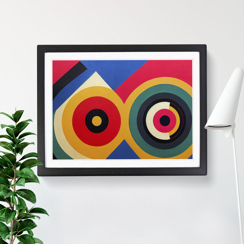 XH1022-9462X Unique Modern Abstract Art - Single Picture Frame Painting, 46cm H x 64cm W x 2cm D, Black