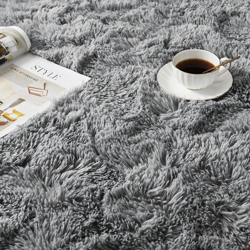 Shahen Rectangle Shag Area Rug, Gray, Rectangle 4' x 5'9"