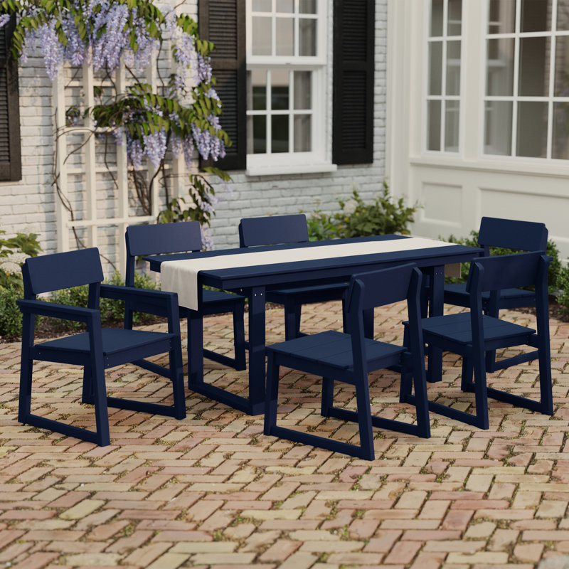 7-Piece Outdoor Dining Set, Navy