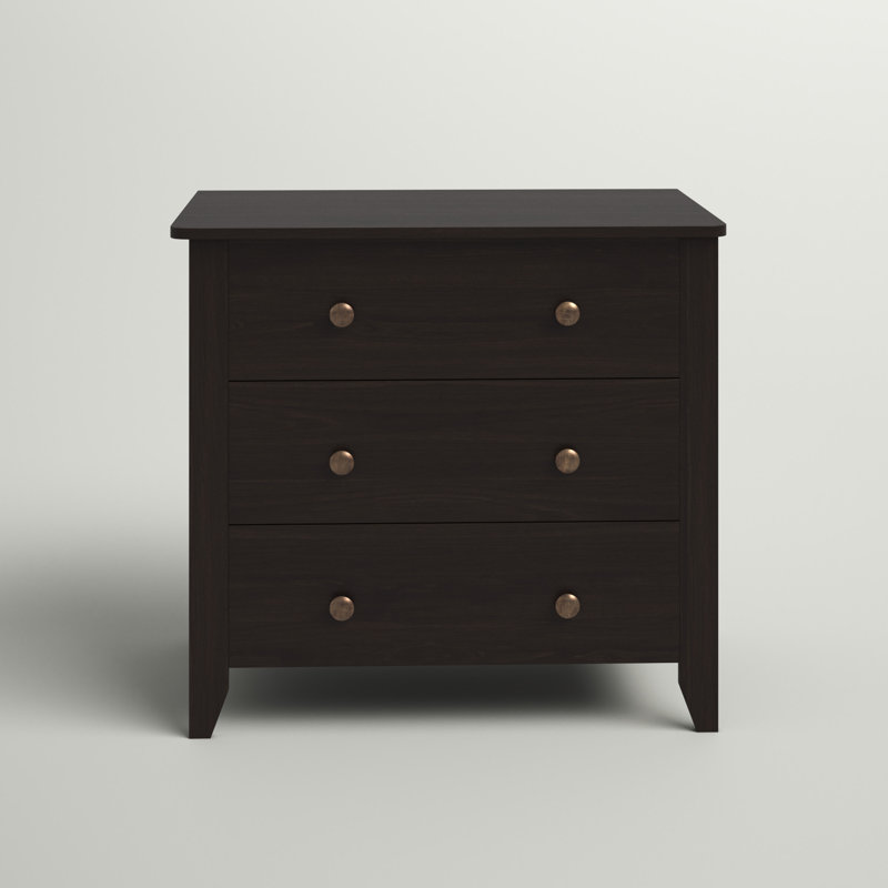 Holthaus 28.5'' W 3 - Drawer Dresser, Brown