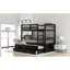 Lit superposé simple en bois avec lit gigogne et tiroirs-416449696