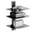 3 Tiers Wall Mounted AV Media Stand Adjustable Floating Projector Shelf, Design 3-Tier AV Media Stand Corner Shelf for Record Player Stereo Cabinet Audio Rack Tower with Height Adjustable Shelves, Living Room Storage, Corner Entertainment Centre, Black