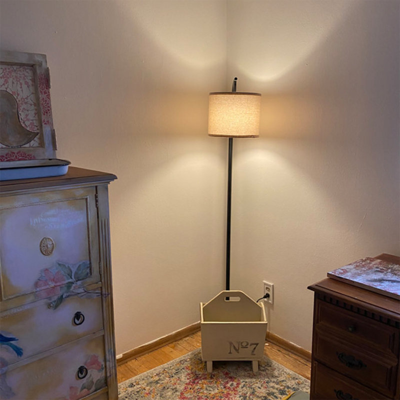 Barbour 62" Arched Black Floor Lamp with Bulb