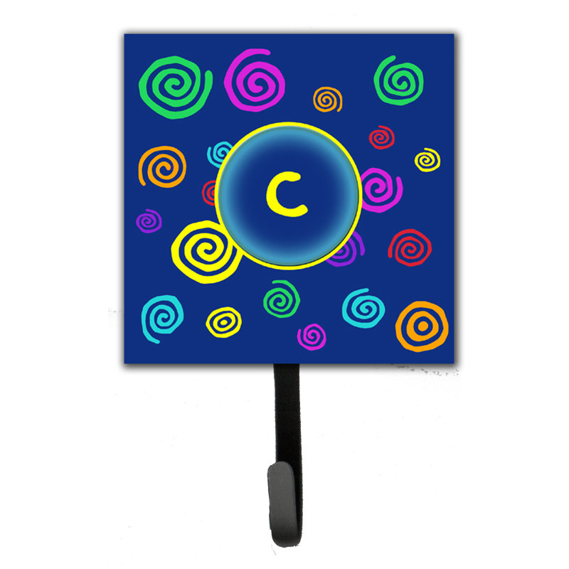 Porte-laisse et crochet mural à tourbillons monogramme, C
