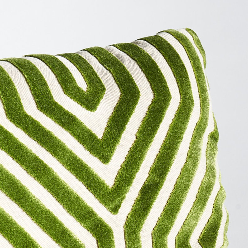 Schumacher x Mary McDonald Vanderbilt Velvet Pillow, Lettuce