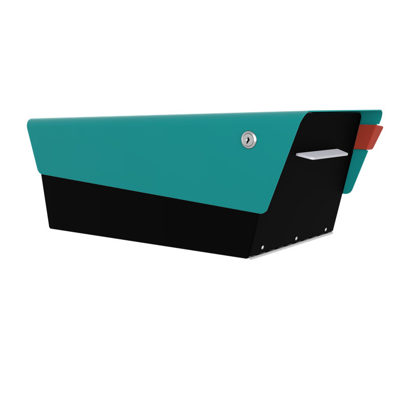 Boîte aux lettres moderne, Noir / Turquoise