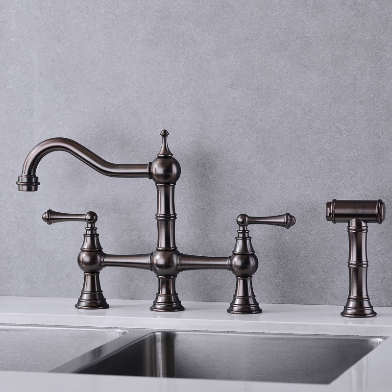 AWZTOO Kitchen Faucet with Side Spray, Oil Rubbed Bronze