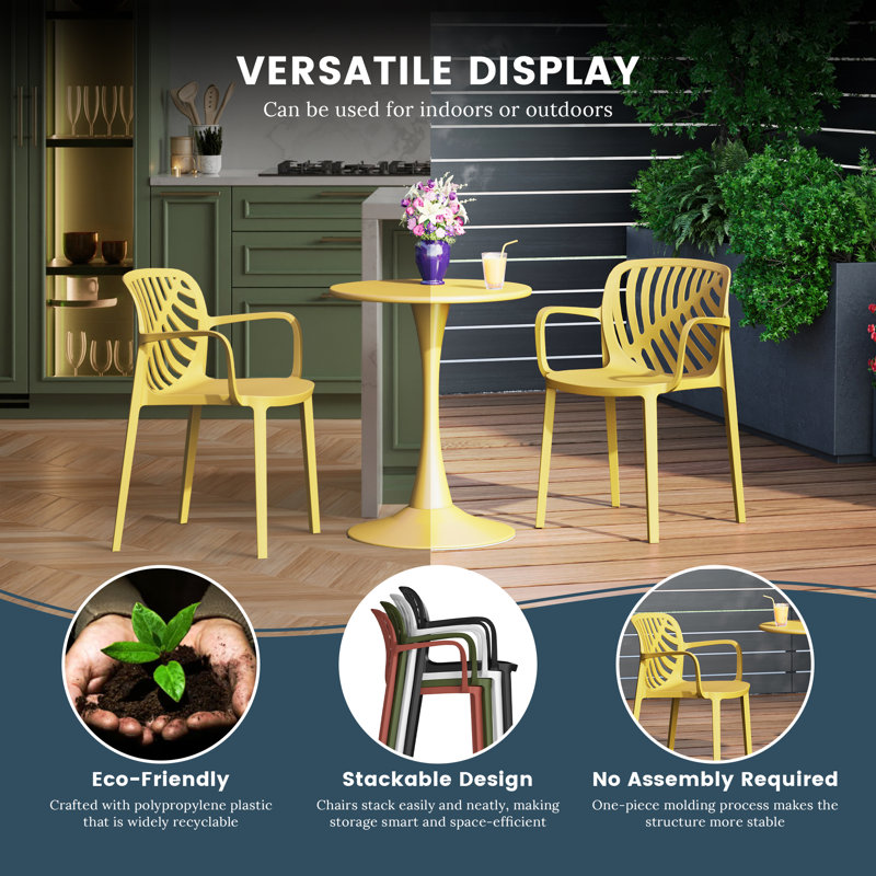 4-Person Outdoor Square Dining Set, Yellow
