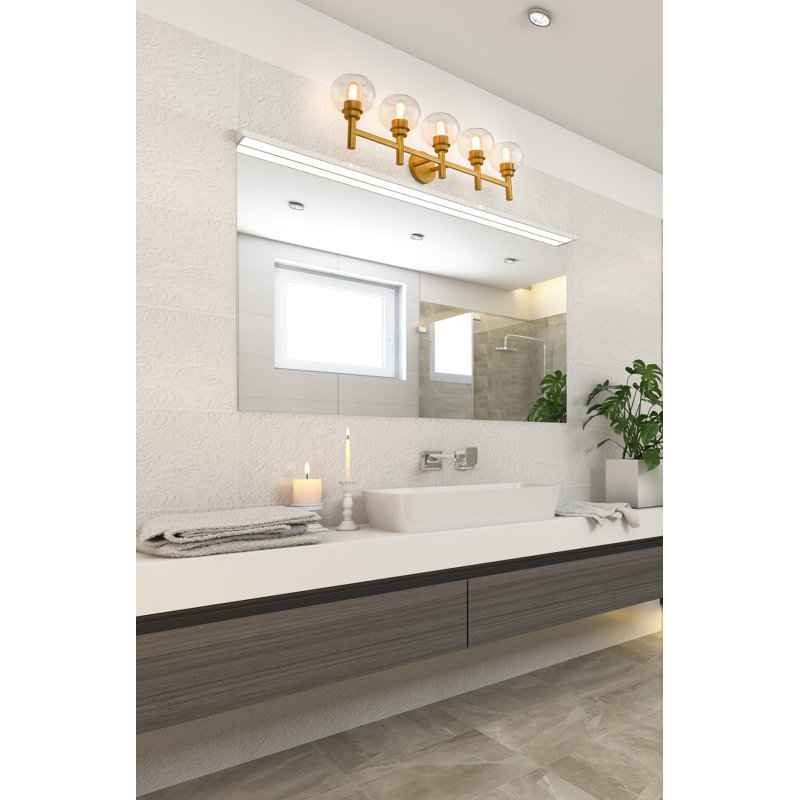 Lavern 5 - Light Dimmable Vanity Light, Brushed Gold