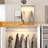 Modern Armoire Wardrobe Closet With Mirror And Sensor Light,Large Wardrobe Closet With Open Shelves, 4 Hooks, 2 Hanging Rods, 5 Doors 2 Drawers-263250056