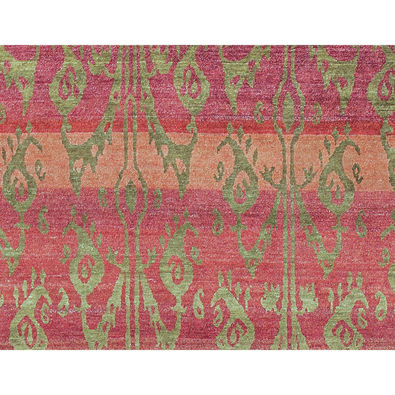 Abstract Area Rug in Red/Caramel/Green, Rectangle 7'10" x 9'9"