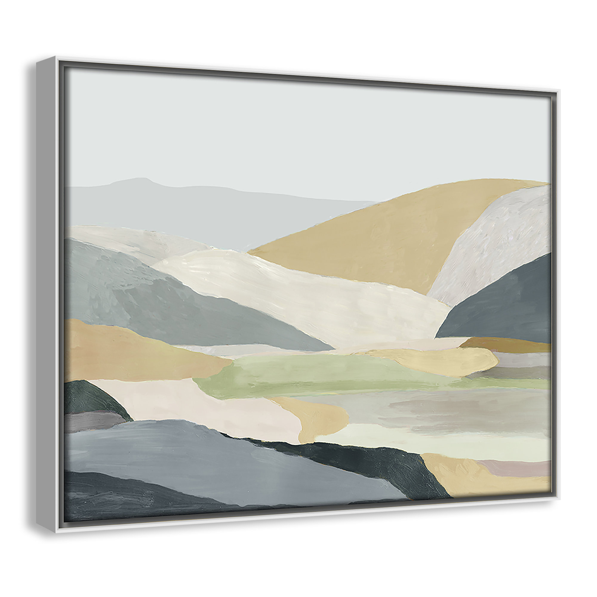 Warm Hills I - Picture Frame Painting Print on Canvas, White Canvas , 12.5" H x 15.5" W x 2" D