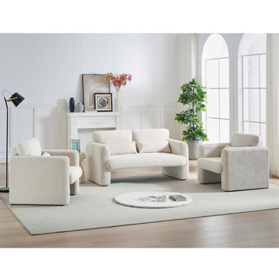 Canapé en velours côtelé 60 po, causeuse moderne avec coussin de soutien, pour appartement, bureau, salon et chambre à coucher