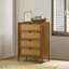Ensemble de chambre à coucher 5 pièces avec grand lit tapissier en polyester texturé Vichy, commode, miroir, table de chevet et commode