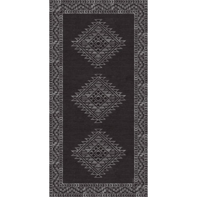 Cusco Black Easy to Clean Vinyl Rug