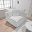 Chaise longue blanche en velours côtelé modulaire et confortable, sans assemblage modulaire