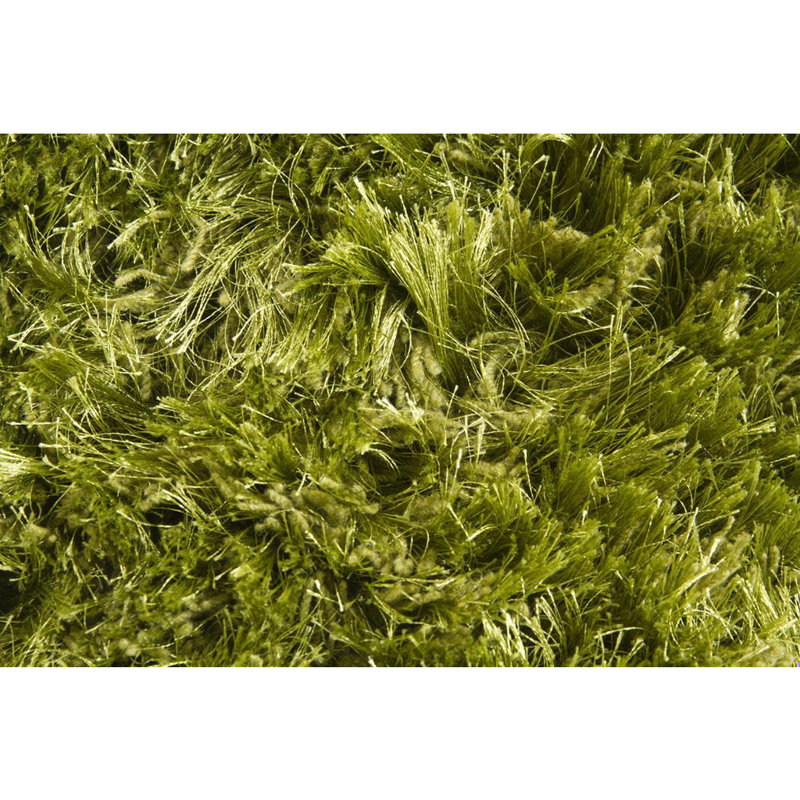 Croydon Authentic Hand-Woven Handmade High Pile Modern Shag Wool & Polyester Area Rug, Rectangle 7'9" x 10'6", Light Green