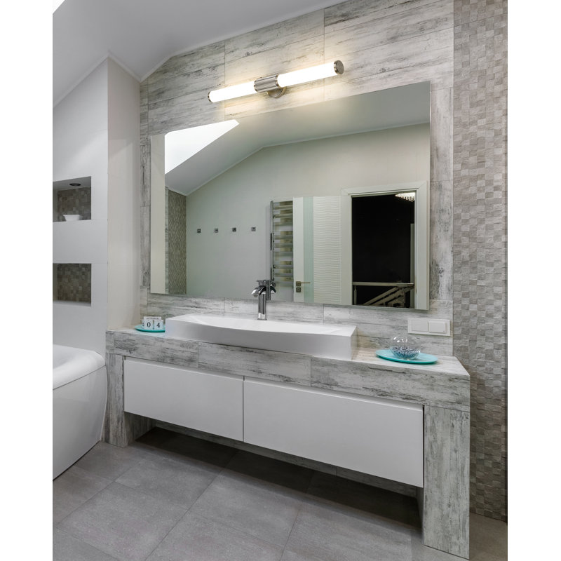 Meuble-lavabo 1 lumière Easmor, Nickel brossé
