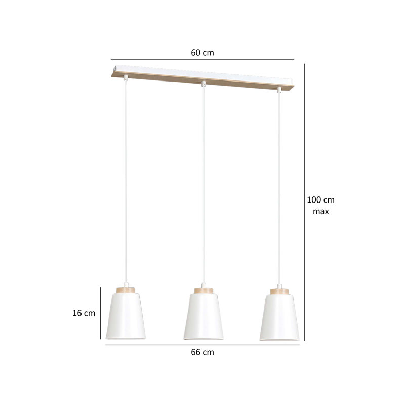 Bauman 3 - Light Pendant, White