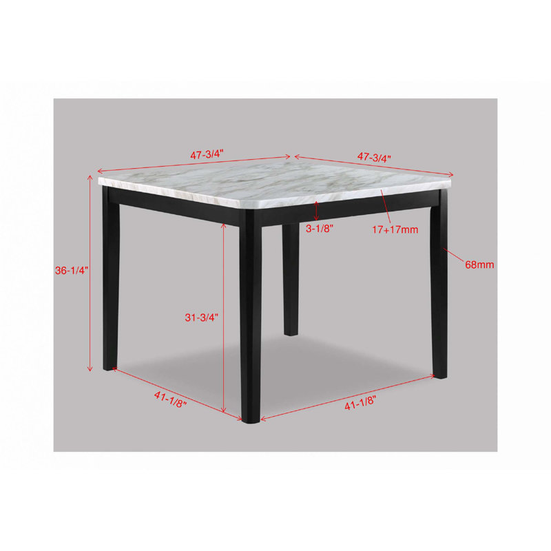 1 table de salle à manger à hauteur de comptoir transitionnelle 1 pièce (table seulement)