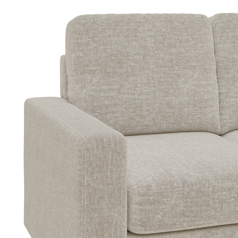 Rickmansworth 78" Wide Reversible Sofa & Chaise with Ottoman, Sand Polyester
