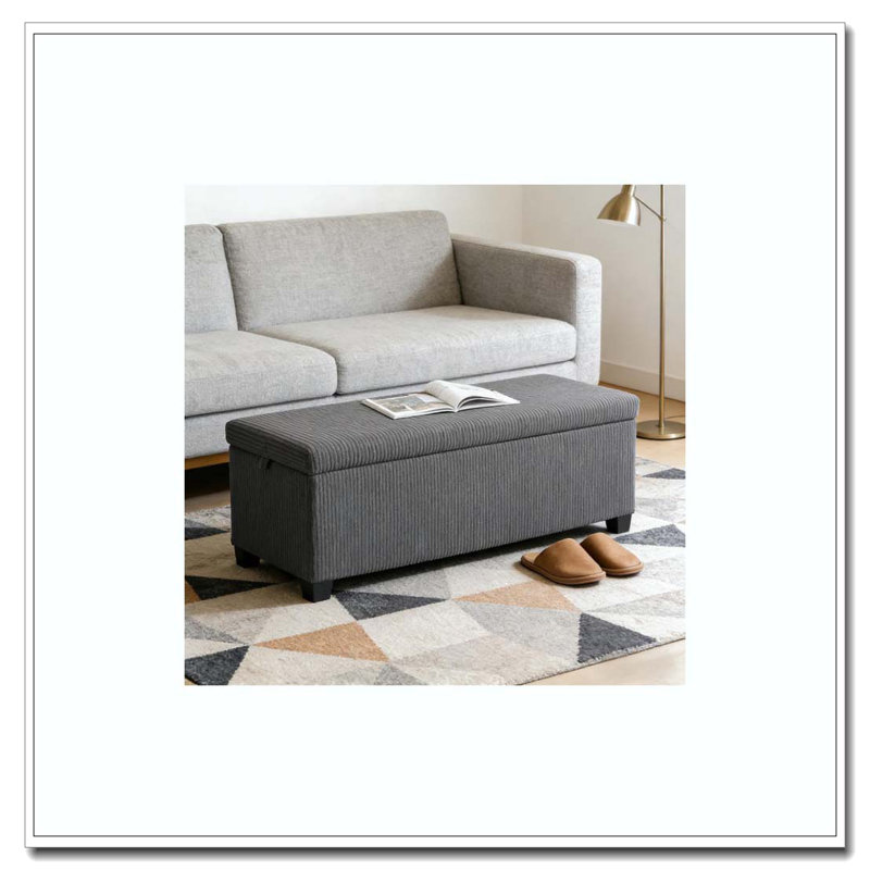 Banc de lit avec rangement, Gris